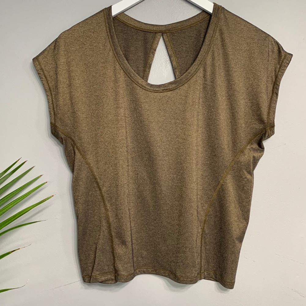 gold cut out back tee